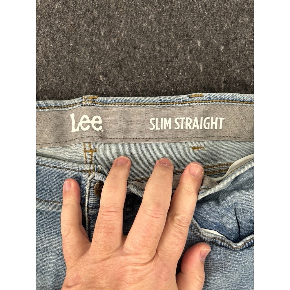 Lee Jeans Mens 38x30 Light Wash Slim Straight Stretch Denim Pants 2161535 - Picture 6 of 8